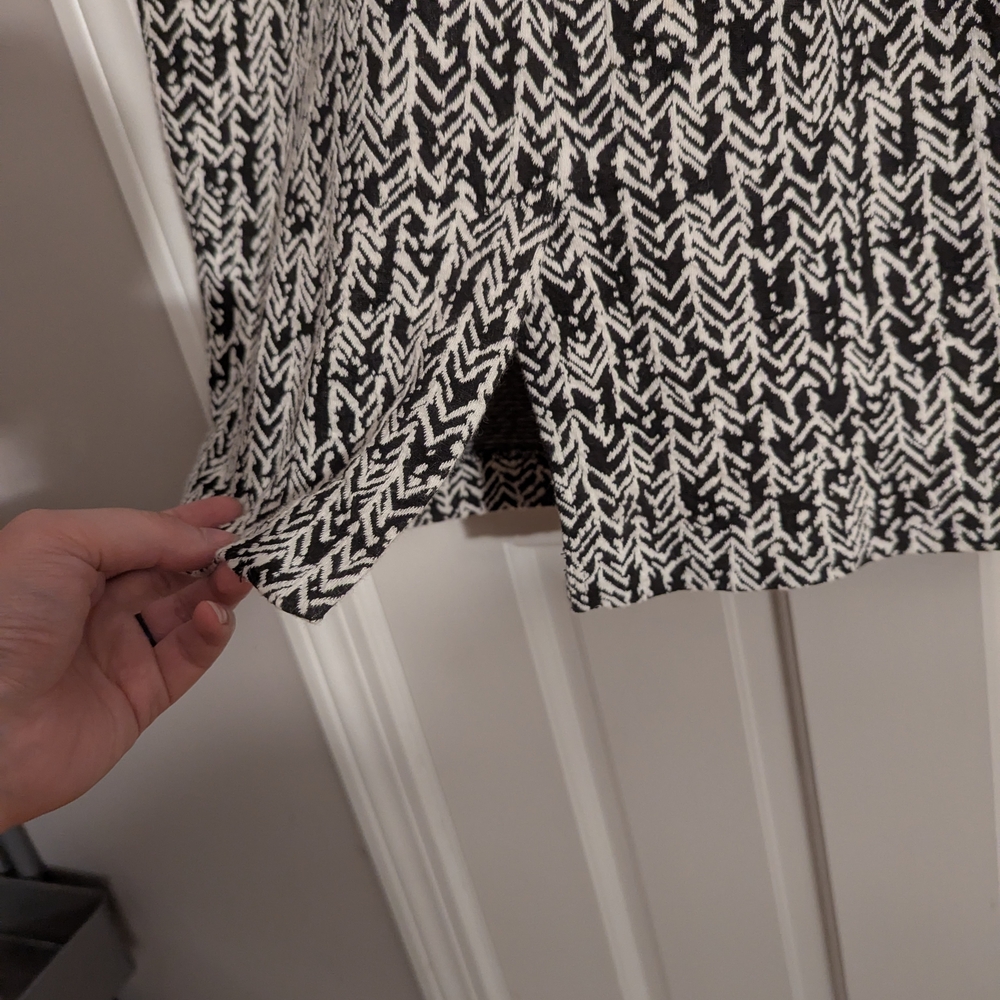 New York & Company Black and White Peplum Dress - Picture 7 of 9